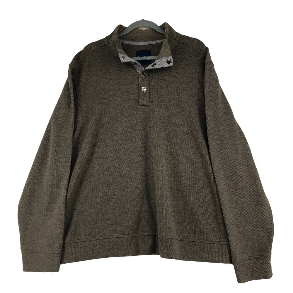Tommy Bahama Mens Size XL Cold Springs Snap Mock Neck Sweatshirt Olive Green